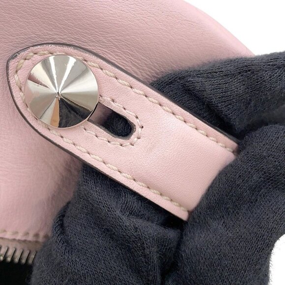 FENDI Bolsa Vitto Dolce Studded Shoulder Bag Leather Pink - Picture 11 of 16